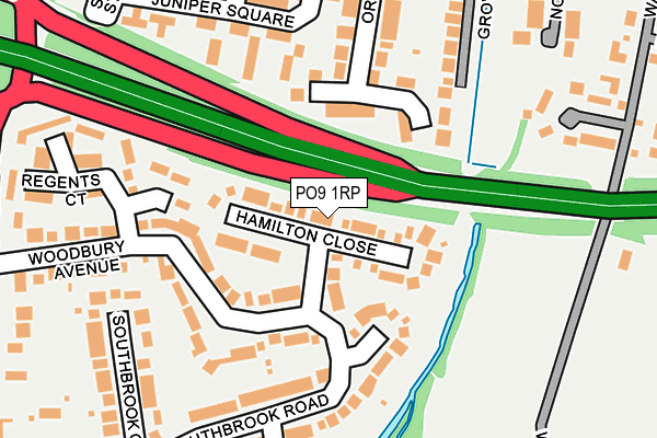 PO9 1RP map - OS OpenMap – Local (Ordnance Survey) PO9 1RP map - OS OpenMap – Local (Ordnance Survey)