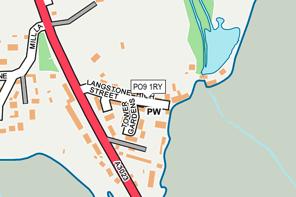 PO9 1RY map - OS OpenMap – Local (Ordnance Survey) PO9 1RY map - OS OpenMap – Local (Ordnance Survey)