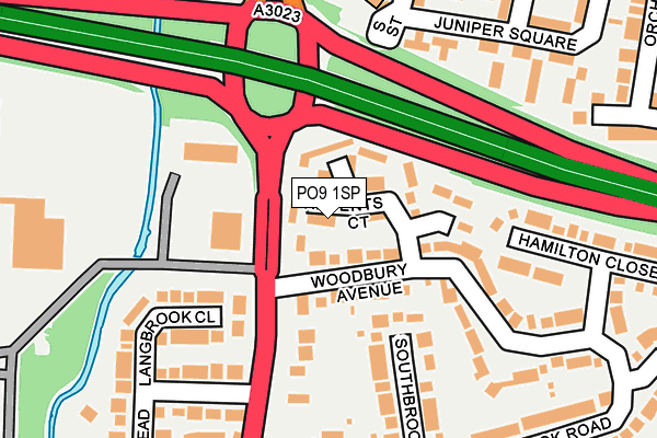 PO9 1SP map - OS OpenMap – Local (Ordnance Survey) PO9 1SP map - OS OpenMap – Local (Ordnance Survey)
