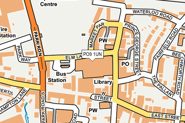 PO9 1UN map - OS OpenMap – Local (Ordnance Survey) PO9 1UN map - OS OpenMap – Local (Ordnance Survey)