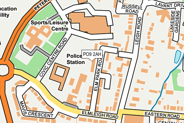 PO9 2AH map - OS OpenMap – Local (Ordnance Survey) PO9 2AH map - OS OpenMap – Local (Ordnance Survey)