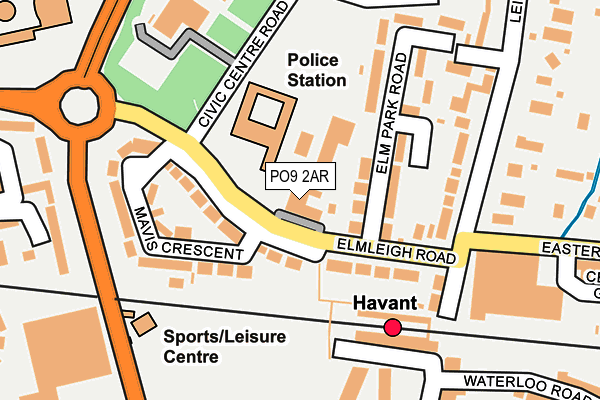 PO9 2AR map - OS OpenMap – Local (Ordnance Survey) PO9 2AR map - OS OpenMap – Local (Ordnance Survey)