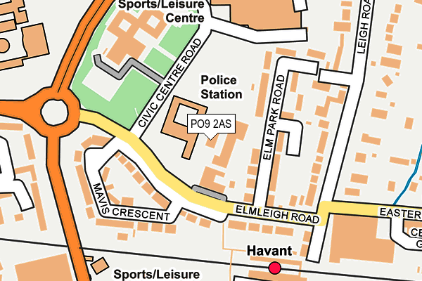 PO9 2AS map - OS OpenMap – Local (Ordnance Survey) PO9 2AS map - OS OpenMap – Local (Ordnance Survey)