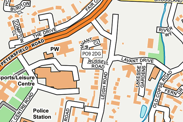 PO9 2DG map - OS OpenMap – Local (Ordnance Survey) PO9 2DG map - OS OpenMap – Local (Ordnance Survey)