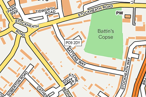 PO9 2DY map - OS OpenMap – Local (Ordnance Survey) PO9 2DY map - OS OpenMap – Local (Ordnance Survey)