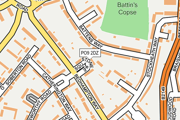 PO9 2DZ map - OS OpenMap – Local (Ordnance Survey) PO9 2DZ map - OS OpenMap – Local (Ordnance Survey)
