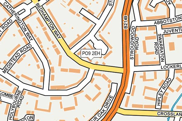 PO9 2EH map - OS OpenMap – Local (Ordnance Survey) PO9 2EH map - OS OpenMap – Local (Ordnance Survey)