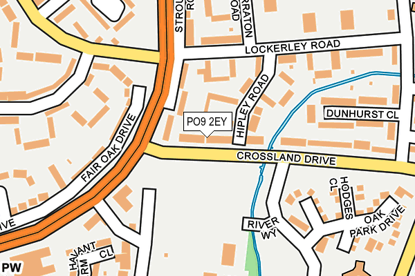 PO9 2EY map - OS OpenMap – Local (Ordnance Survey) PO9 2EY map - OS OpenMap – Local (Ordnance Survey)