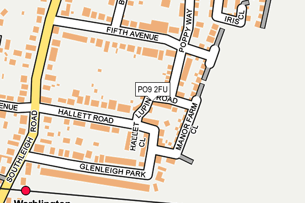 PO9 2FU map - OS OpenMap – Local (Ordnance Survey) PO9 2FU map - OS OpenMap – Local (Ordnance Survey)