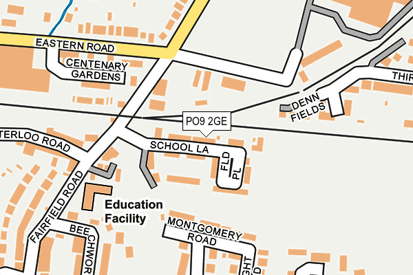 PO9 2GE map - OS OpenMap – Local (Ordnance Survey) PO9 2GE map - OS OpenMap – Local (Ordnance Survey)