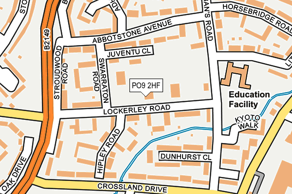 PO9 2HF map - OS OpenMap – Local (Ordnance Survey) PO9 2HF map - OS OpenMap – Local (Ordnance Survey)