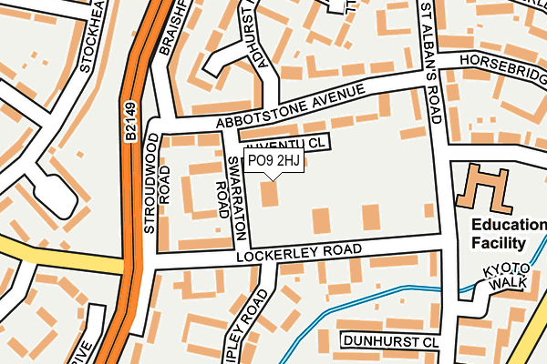 PO9 2HJ map - OS OpenMap – Local (Ordnance Survey) PO9 2HJ map - OS OpenMap – Local (Ordnance Survey)