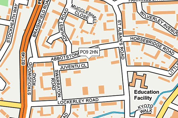 PO9 2HN map - OS OpenMap – Local (Ordnance Survey) PO9 2HN map - OS OpenMap – Local (Ordnance Survey)
