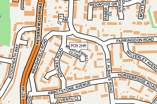PO9 2HR map - OS OpenMap – Local (Ordnance Survey) PO9 2HR map - OS OpenMap – Local (Ordnance Survey)