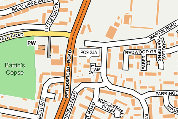 PO9 2JA map - OS OpenMap – Local (Ordnance Survey) PO9 2JA map - OS OpenMap – Local (Ordnance Survey)