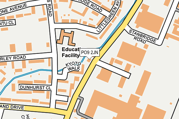 PO9 2JN map - OS OpenMap – Local (Ordnance Survey) PO9 2JN map - OS OpenMap – Local (Ordnance Survey)