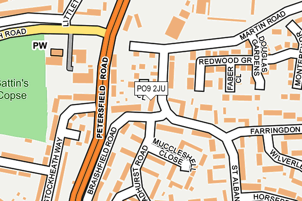 PO9 2JU map - OS OpenMap – Local (Ordnance Survey) PO9 2JU map - OS OpenMap – Local (Ordnance Survey)