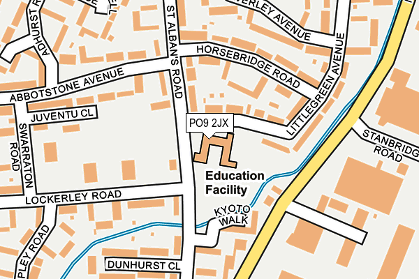 PO9 2JX map - OS OpenMap – Local (Ordnance Survey) PO9 2JX map - OS OpenMap – Local (Ordnance Survey)