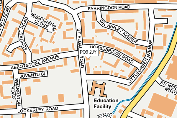 PO9 2JY map - OS OpenMap – Local (Ordnance Survey)