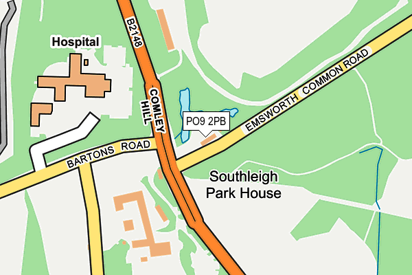 PO9 2PB map - OS OpenMap – Local (Ordnance Survey) PO9 2PB map - OS OpenMap – Local (Ordnance Survey)