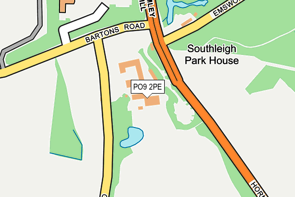 PO9 2PE map - OS OpenMap – Local (Ordnance Survey) PO9 2PE map - OS OpenMap – Local (Ordnance Survey)