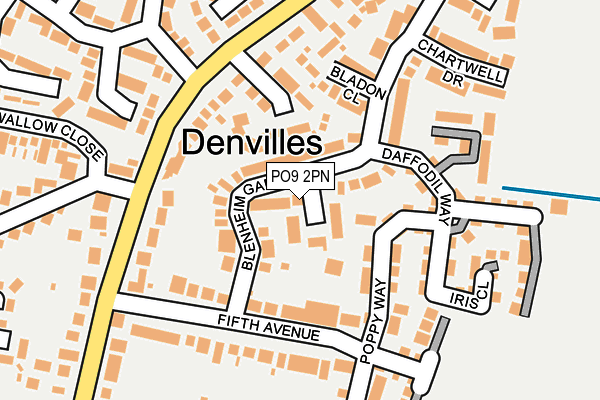 PO9 2PN map - OS OpenMap – Local (Ordnance Survey) PO9 2PN map - OS OpenMap – Local (Ordnance Survey)