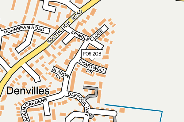 PO9 2QB map - OS OpenMap – Local (Ordnance Survey) PO9 2QB map - OS OpenMap – Local (Ordnance Survey)