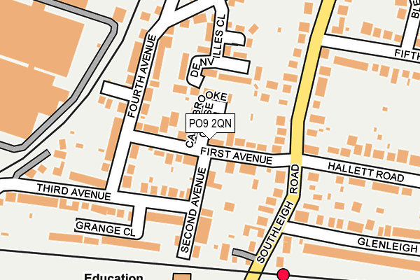 PO9 2QN map - OS OpenMap – Local (Ordnance Survey)
