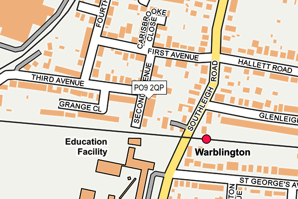 PO9 2QP map - OS OpenMap – Local (Ordnance Survey)