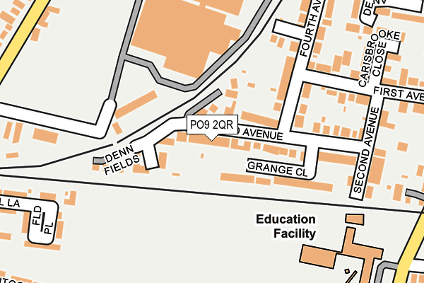 PO9 2QR map - OS OpenMap – Local (Ordnance Survey)