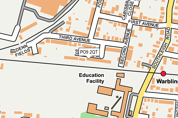 PO9 2QT map - OS OpenMap – Local (Ordnance Survey) PO9 2QT map - OS OpenMap – Local (Ordnance Survey)