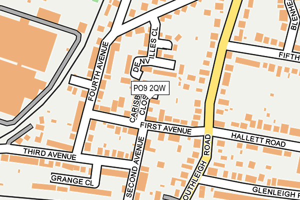 PO9 2QW map - OS OpenMap – Local (Ordnance Survey) PO9 2QW map - OS OpenMap – Local (Ordnance Survey)