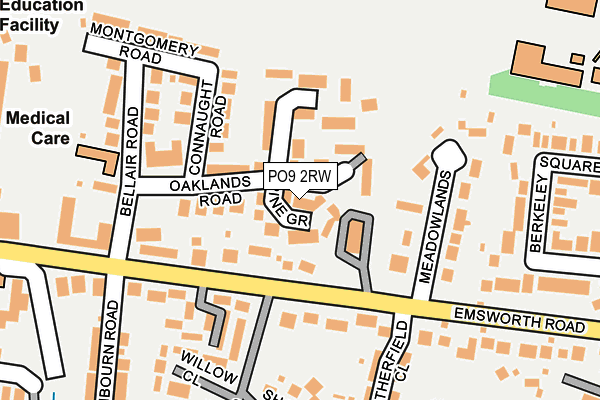 PO9 2RW map - OS OpenMap – Local (Ordnance Survey) PO9 2RW map - OS OpenMap – Local (Ordnance Survey)