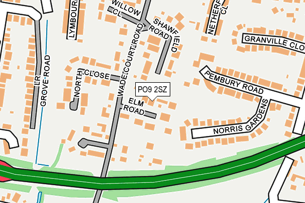 PO9 2SZ map - OS OpenMap – Local (Ordnance Survey) PO9 2SZ map - OS OpenMap – Local (Ordnance Survey)