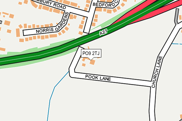 PO9 2TJ map - OS OpenMap – Local (Ordnance Survey) PO9 2TJ map - OS OpenMap – Local (Ordnance Survey)