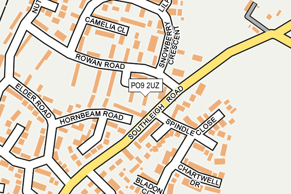 PO9 2UZ map - OS OpenMap – Local (Ordnance Survey) PO9 2UZ map - OS OpenMap – Local (Ordnance Survey)