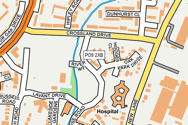 PO9 2XB map - OS OpenMap – Local (Ordnance Survey) PO9 2XB map - OS OpenMap – Local (Ordnance Survey)