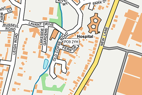 PO9 2YH map - OS OpenMap – Local (Ordnance Survey) PO9 2YH map - OS OpenMap – Local (Ordnance Survey)