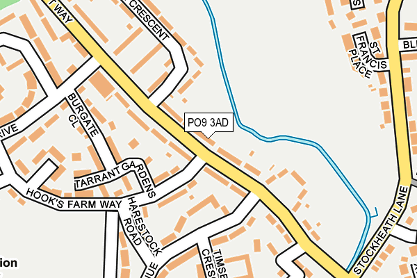 PO9 3AD map - OS OpenMap – Local (Ordnance Survey) PO9 3AD map - OS OpenMap – Local (Ordnance Survey)