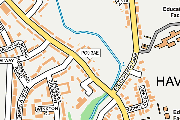 PO9 3AE map - OS OpenMap – Local (Ordnance Survey) PO9 3AE map - OS OpenMap – Local (Ordnance Survey)