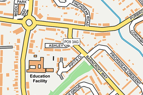 PO9 3AG map - OS OpenMap – Local (Ordnance Survey) PO9 3AG map - OS OpenMap – Local (Ordnance Survey)