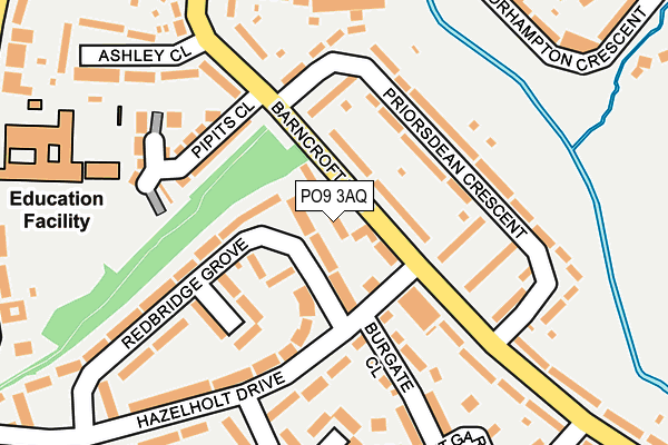 PO9 3AQ map - OS OpenMap – Local (Ordnance Survey) PO9 3AQ map - OS OpenMap – Local (Ordnance Survey)