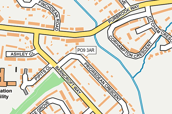 PO9 3AR map - OS OpenMap – Local (Ordnance Survey) PO9 3AR map - OS OpenMap – Local (Ordnance Survey)