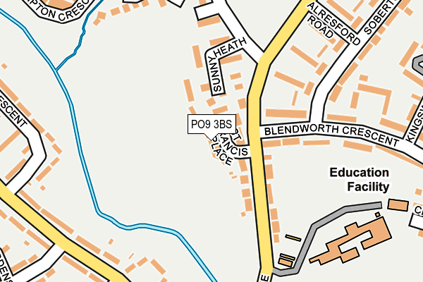 PO9 3BS map - OS OpenMap – Local (Ordnance Survey) PO9 3BS map - OS OpenMap – Local (Ordnance Survey)