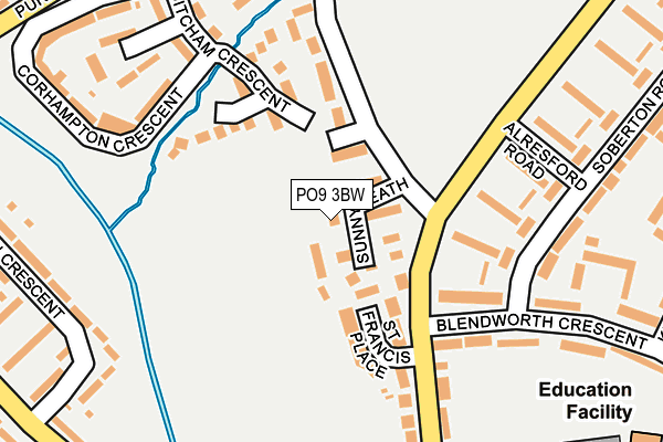 PO9 3BW map - OS OpenMap – Local (Ordnance Survey) PO9 3BW map - OS OpenMap – Local (Ordnance Survey)