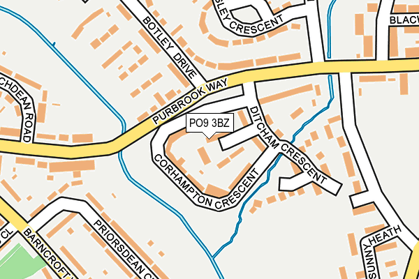 PO9 3BZ map - OS OpenMap – Local (Ordnance Survey) PO9 3BZ map - OS OpenMap – Local (Ordnance Survey)