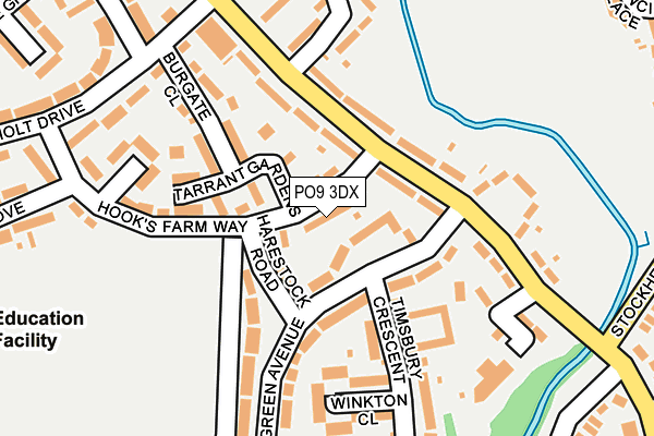 PO9 3DX map - OS OpenMap – Local (Ordnance Survey) PO9 3DX map - OS OpenMap – Local (Ordnance Survey)