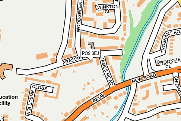PO9 3EJ map - OS OpenMap – Local (Ordnance Survey) PO9 3EJ map - OS OpenMap – Local (Ordnance Survey)