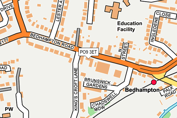 PO9 3ET map - OS OpenMap – Local (Ordnance Survey) PO9 3ET map - OS OpenMap – Local (Ordnance Survey)