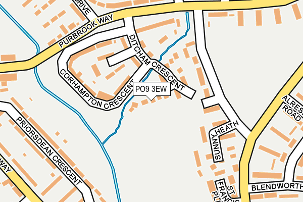 PO9 3EW map - OS OpenMap – Local (Ordnance Survey) PO9 3EW map - OS OpenMap – Local (Ordnance Survey)
